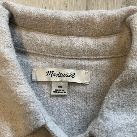 Madewell Gray Flannel Sunday Shirt with Pockets Size‎ XS - Picture 4 of 13
